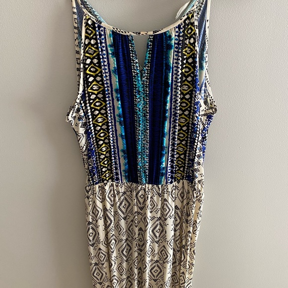 Boho Maxi Summer Dress Blue Black - Picture 4 of 7